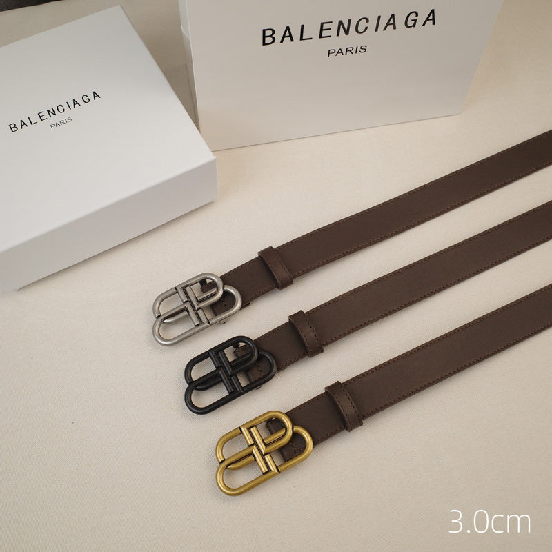 Balenciaga - 3.0cm coffee leather ZSB3001bb