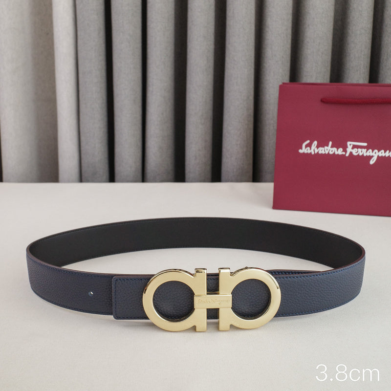 FERRAGAMO - 3.8cm Large 8-letter goldon button with lychee grain
