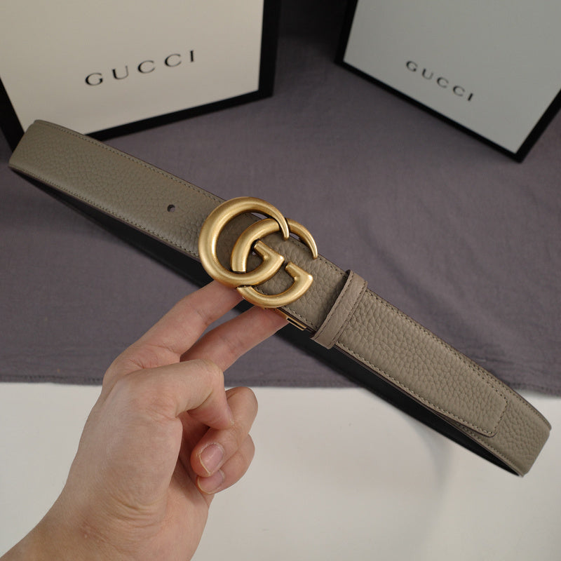 Gucci - Double G turn lock,top layer pebble grain,gray