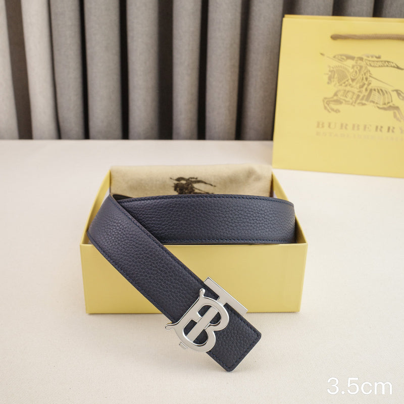 Burberry - 3.4cm - TB Blue lychee grain