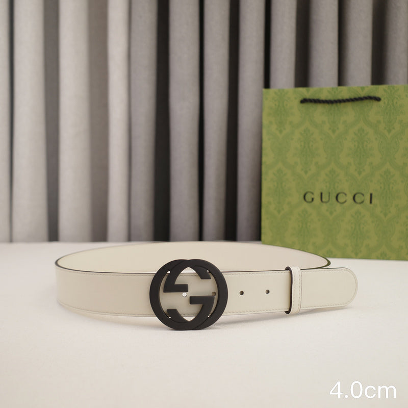 Gucci - 4.0cm pancake - plain weave white leather ZSB4003g
