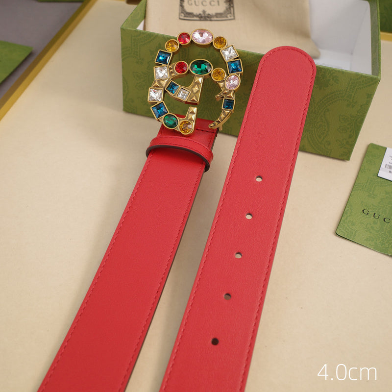 Gucci - 4.0cm G - Colored gemstone plane double-sided ZSB4007g