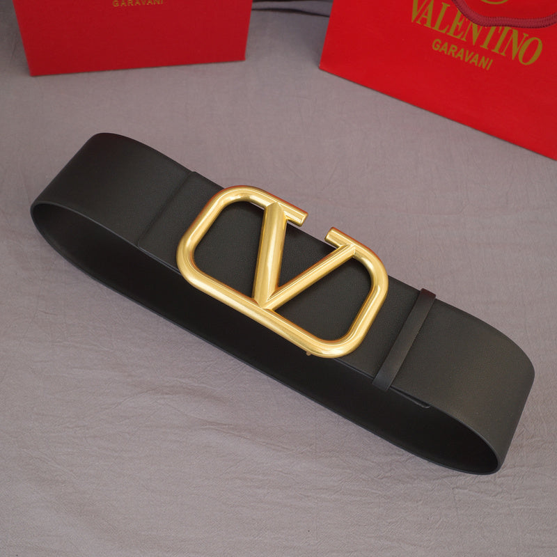Valentino - Big V button - 7.0cm Gold belt buckle