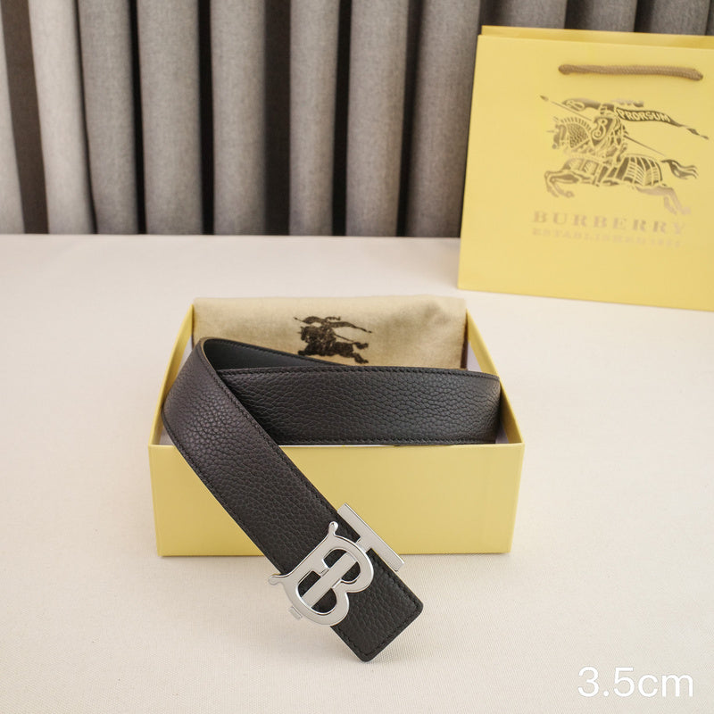 Burberry - 3.4cm - TB Black lychee grain
