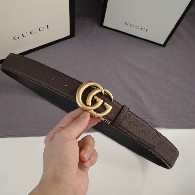 Gucci - Double G turn lock,top layer pebble grain,coffee