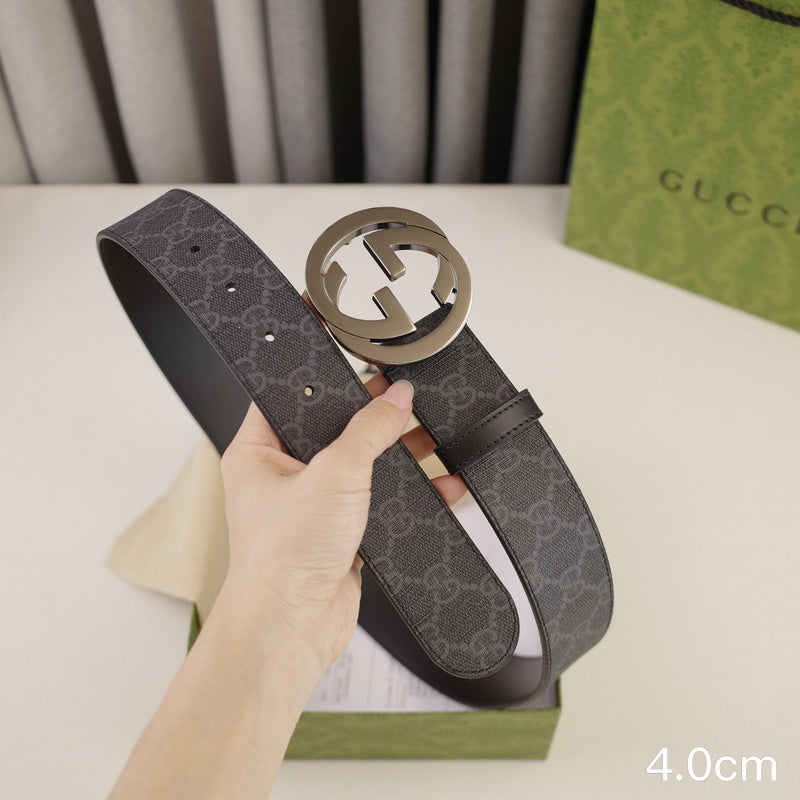 Gucci - 4.0cm Big cake - Supreme canvas Grey button 4023g