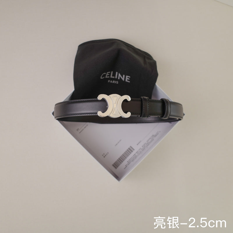 Celine - 2.5cm/1.8cm Bright silver