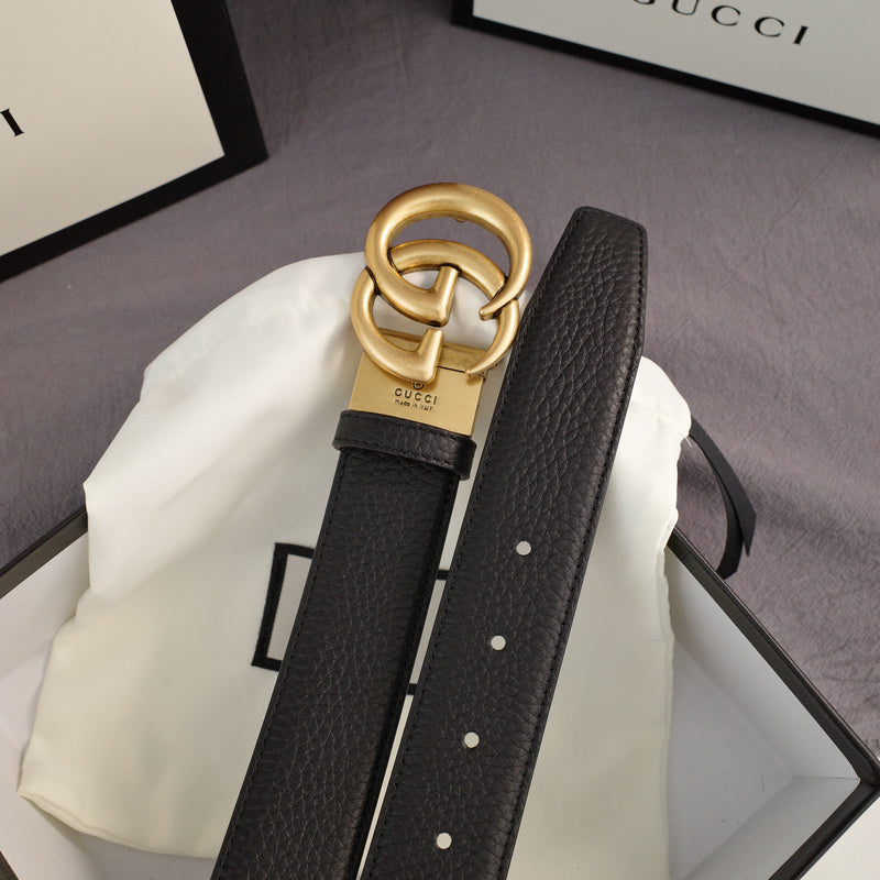 Gucci - Double G turn lock,top layer pebble grain,Black