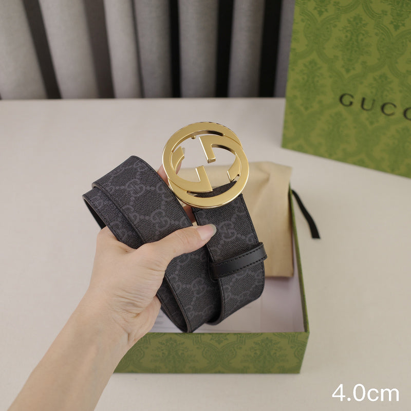 Gucci - 4.0cm Big cake - Supreme canvas Gold button 4023g