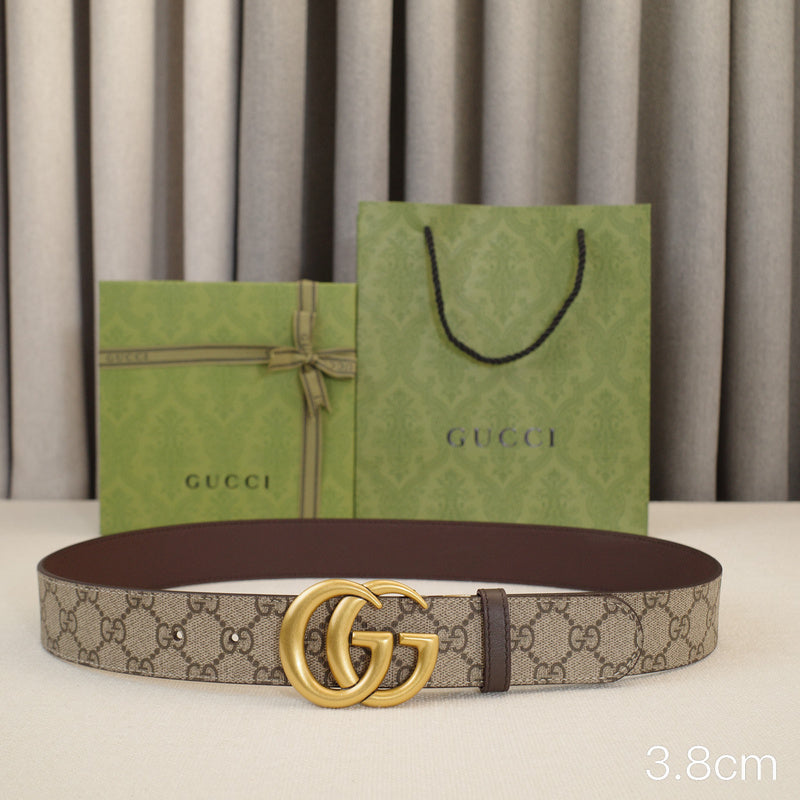 Gucci - 3.8cm G Golden belt buckle - Supreme canvas double-sided 3801g