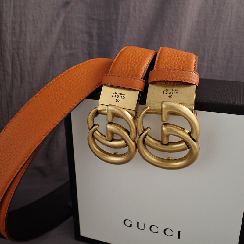 Gucci - Double G turn lock,top layer pebble grain,orange ZSB3803g