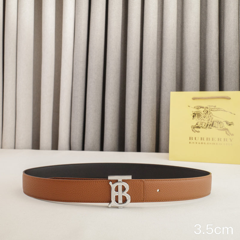 Burberry - 3.4cm - TB Brown lychee grain