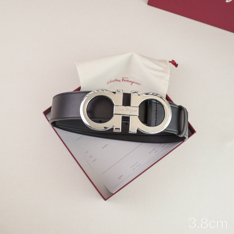 FERRAGAMO - 3.8cm Big 8-sided shape - Plain edge plain weave
