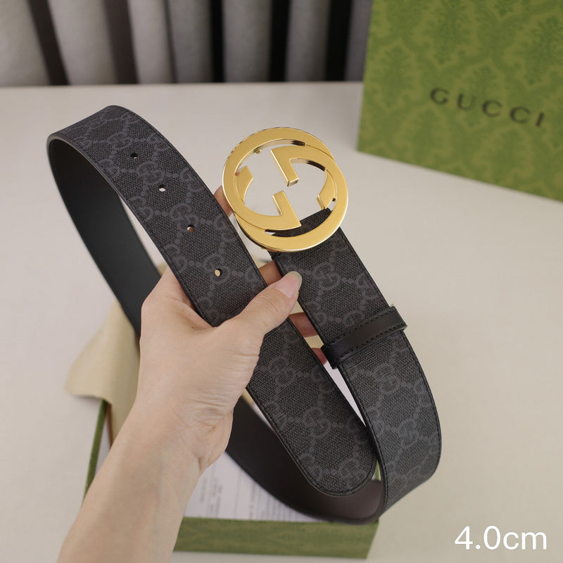 Gucci - 4.0cm Big cake - Supreme canvas Gold button 4023g