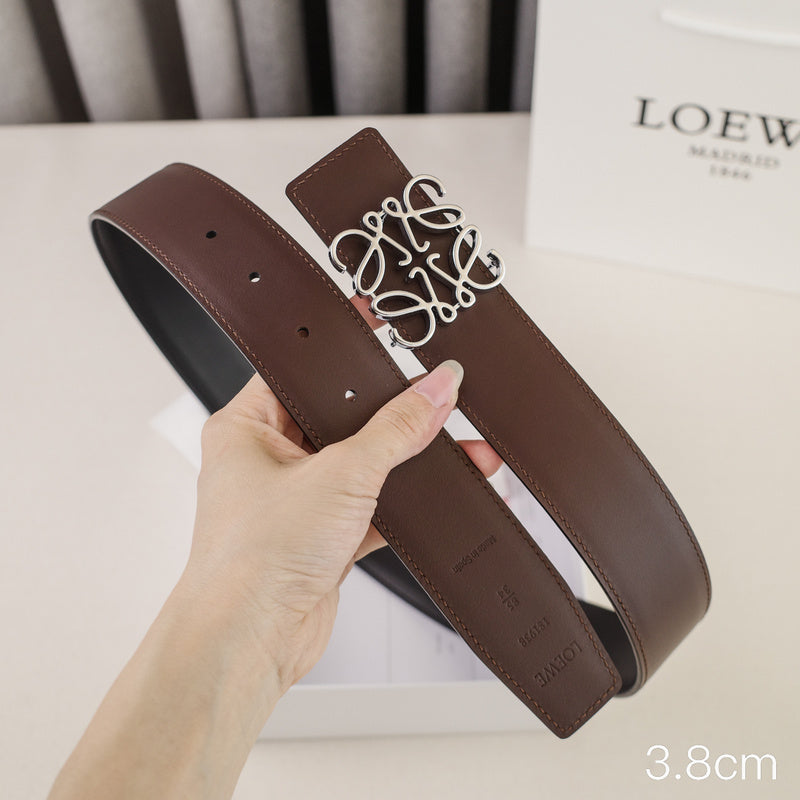 LOEWE - 3.8/3.4cm pebble grain Crocodile Plain weave