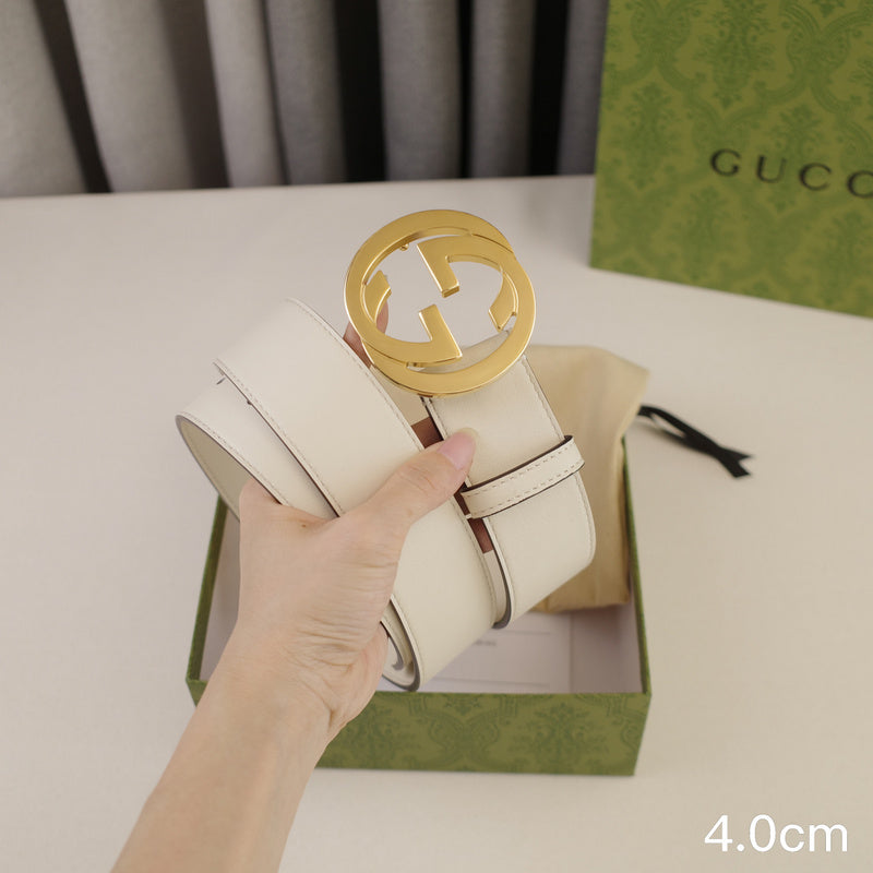 Gucci - 4.0cm pancake - plain weave white leather ZSB4003g
