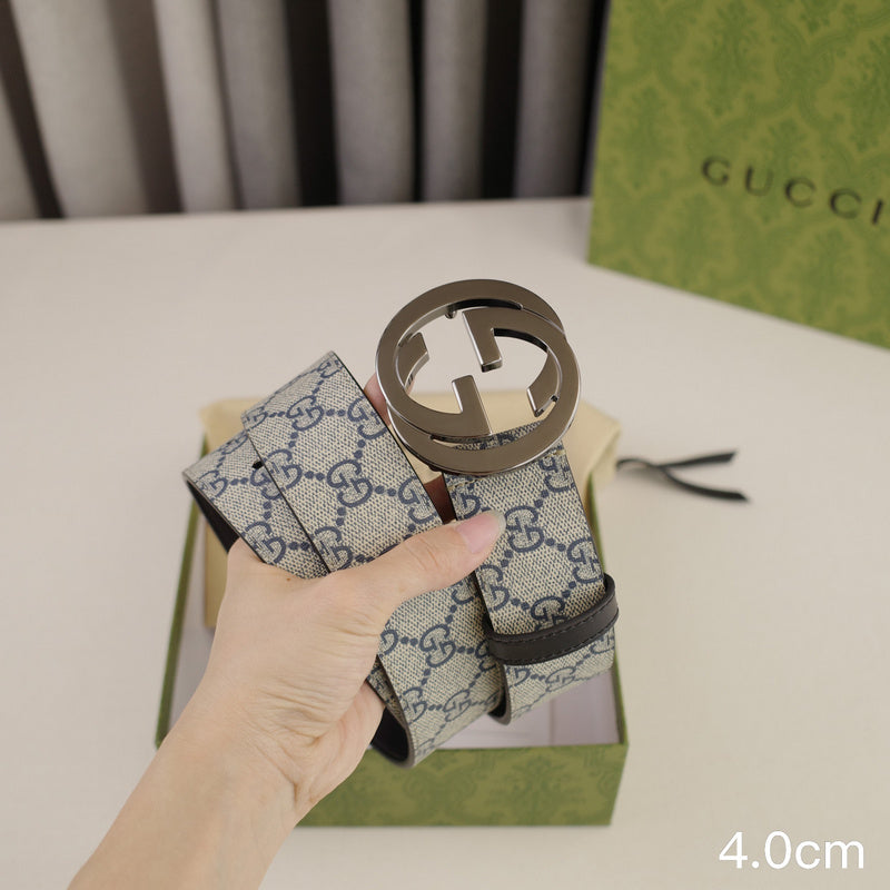 Gucci - 4.0cm Big cake - Supreme canvas Grey button 4023g