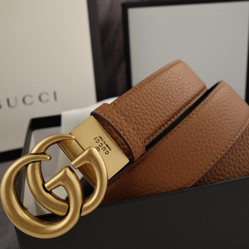 Gucci - Double G turn lock,top layer pebble grain,Brown