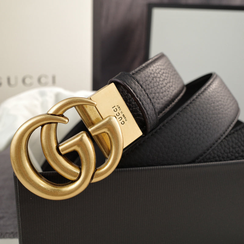 Gucci - Double G turn lock,top layer pebble grain,Black