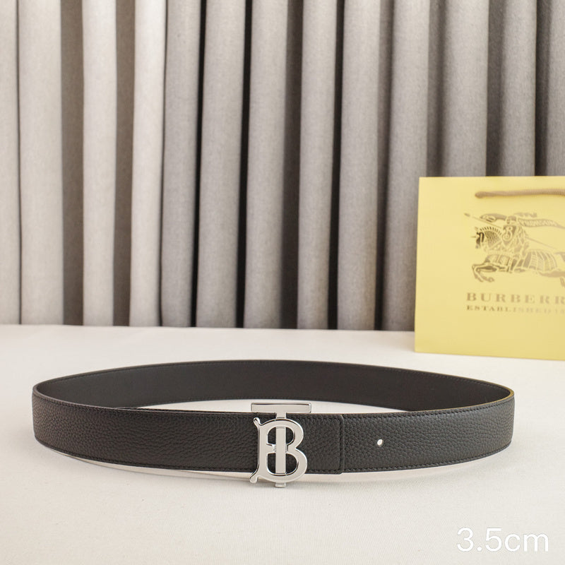 Burberry - 3.4cm - TB Black lychee grain