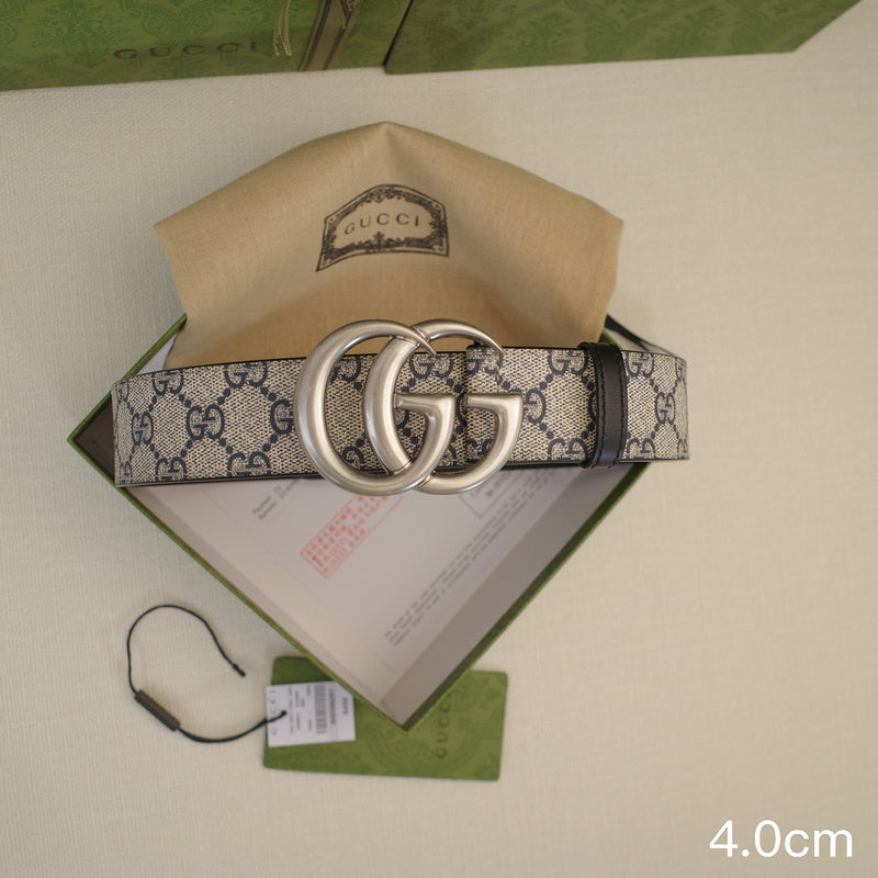 Gucci - 4.0cm G Classic - Supreme Canvas Silver Buckle ZSB4018g