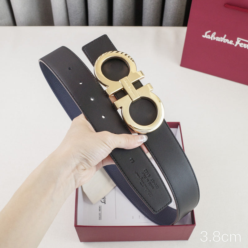 FERRAGAMO - 3.8cm Large 8-letter goldon button with lychee grain