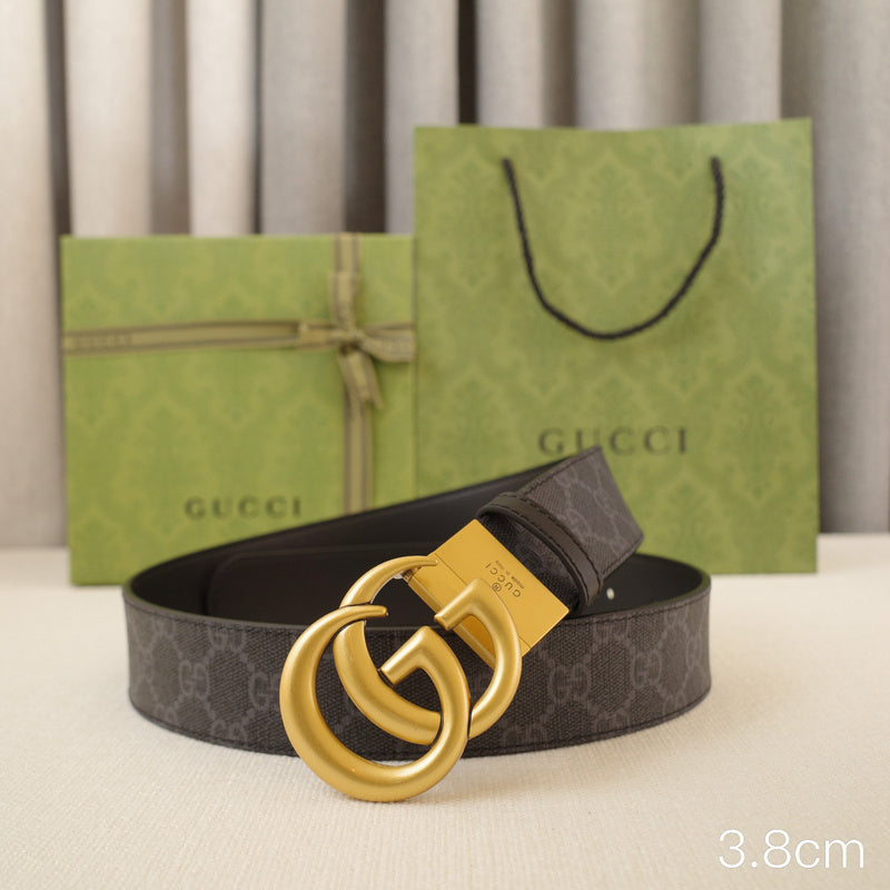 Gucci - 3.8cm G Golden belt buckle - Supreme canvas double-sided 3801g
