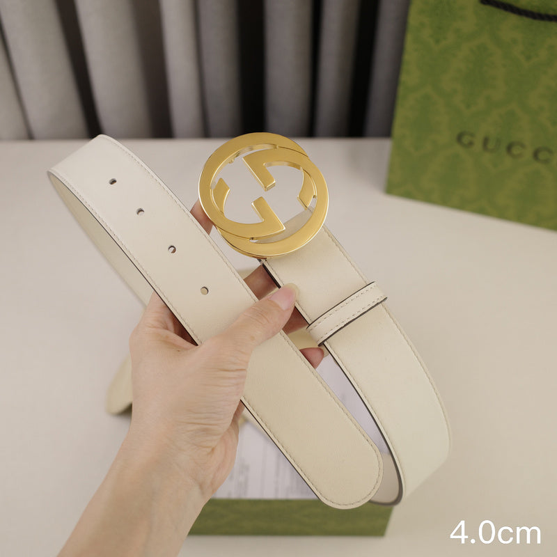 Gucci - 4.0cm pancake - plain weave white leather ZSB4003g