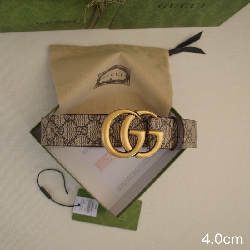 Gucci - 4.0cm G Classic - Supreme Canvas Gold Buckle ZSB4018g