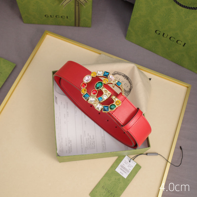 Gucci - 4.0cm G - Colored gemstone plane double-sided ZSB4007g