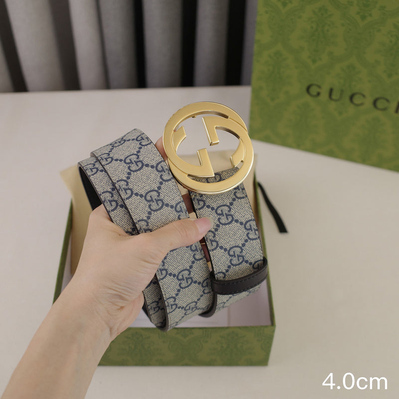 Gucci - 4.0cm Big cake - Supreme canvas Gold button 4023g
