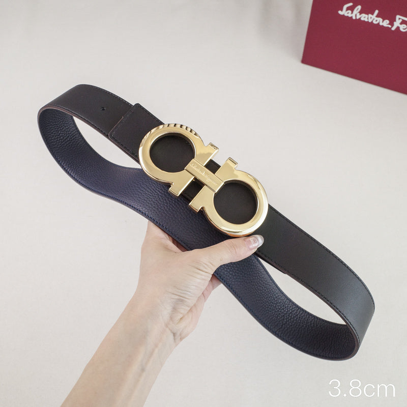 FERRAGAMO - 3.8cm Large 8-letter goldon button with lychee grain