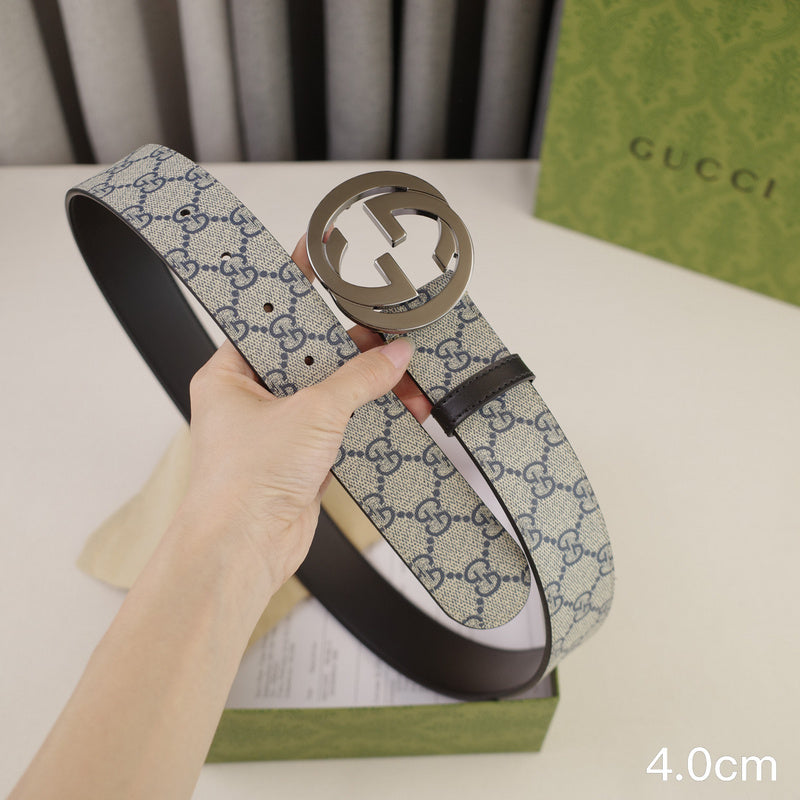 Gucci - 4.0cm Big cake - Supreme canvas Grey button 4023g