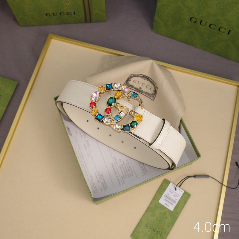 Gucci - 4.0cm G - Colored gemstone plane double-sided ZSB4007g
