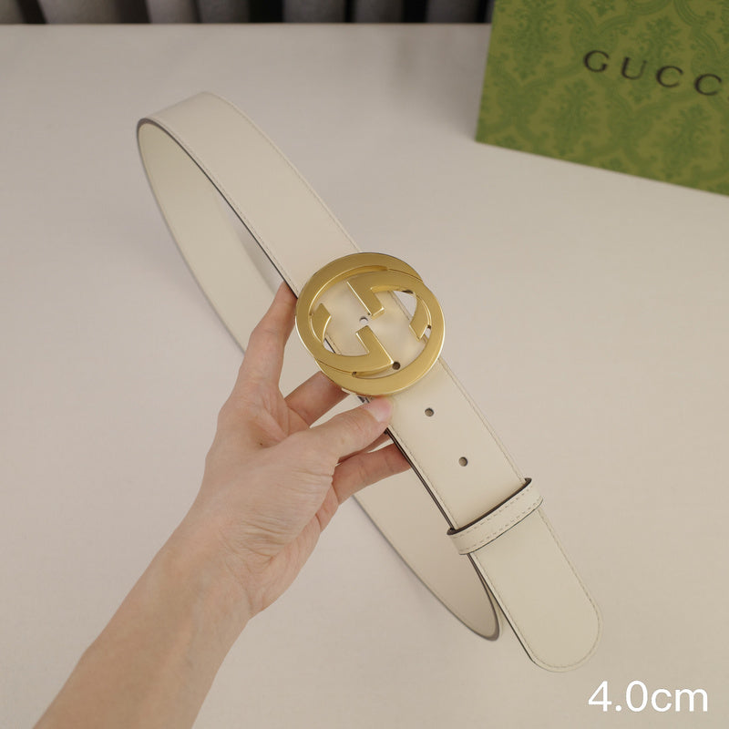 Gucci - 4.0cm pancake - plain weave white leather ZSB4003g