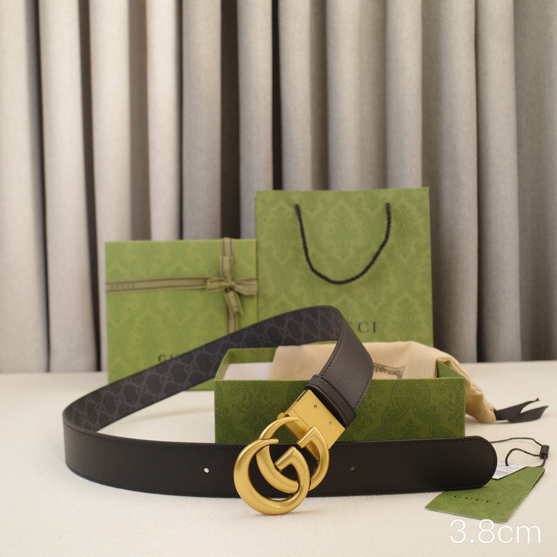 Gucci - 3.8cm G Golden belt buckle - Supreme canvas double-sided 3801g