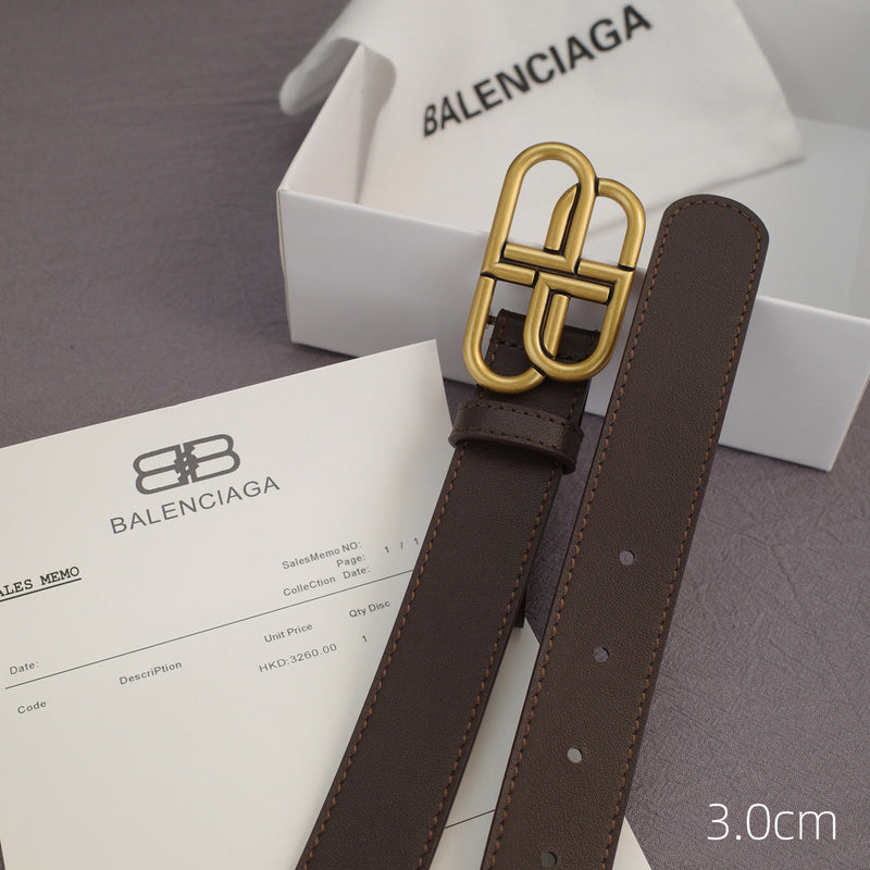 Balenciaga - 3.0cm coffee leather ZSB3001bb
