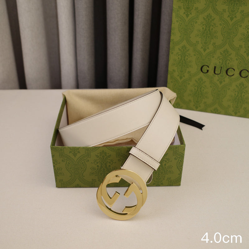 Gucci - 4.0cm pancake - plain weave white leather ZSB4003g
