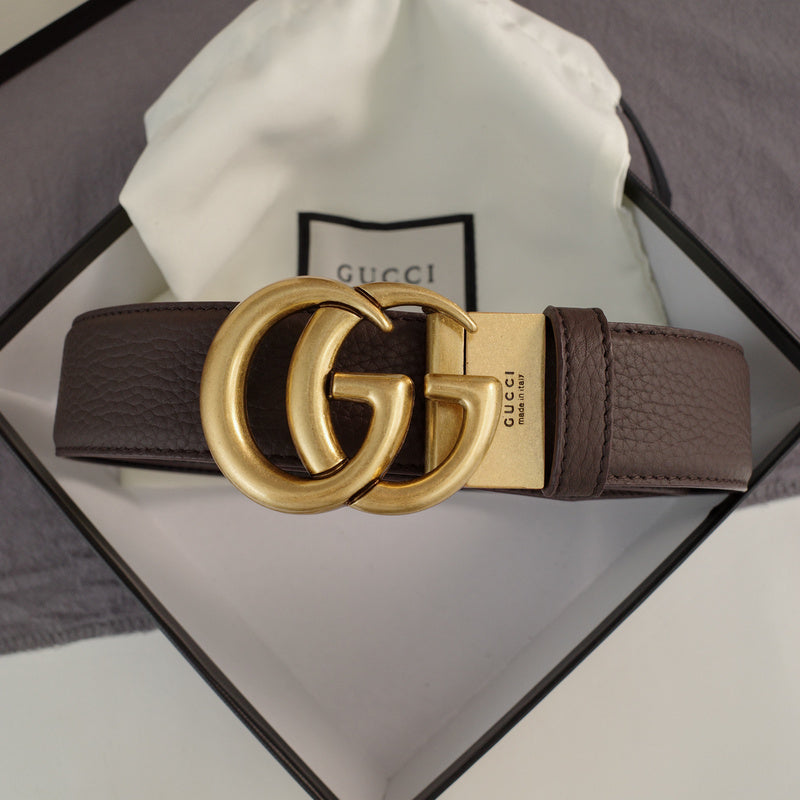 Gucci - Double G turn lock,top layer pebble grain,coffee