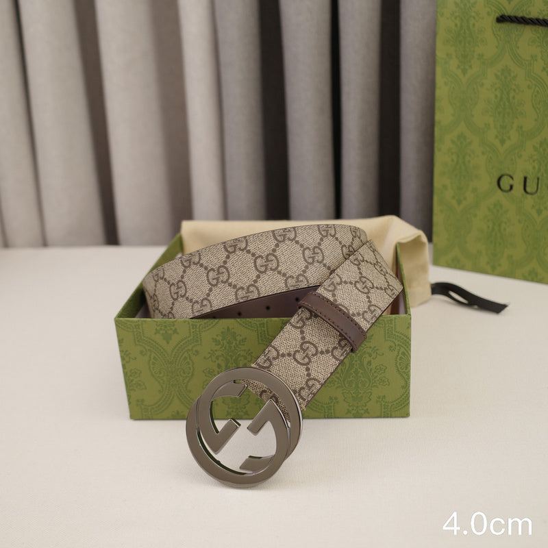 Gucci - 4.0cm Big cake - Supreme canvas Grey button 4023g