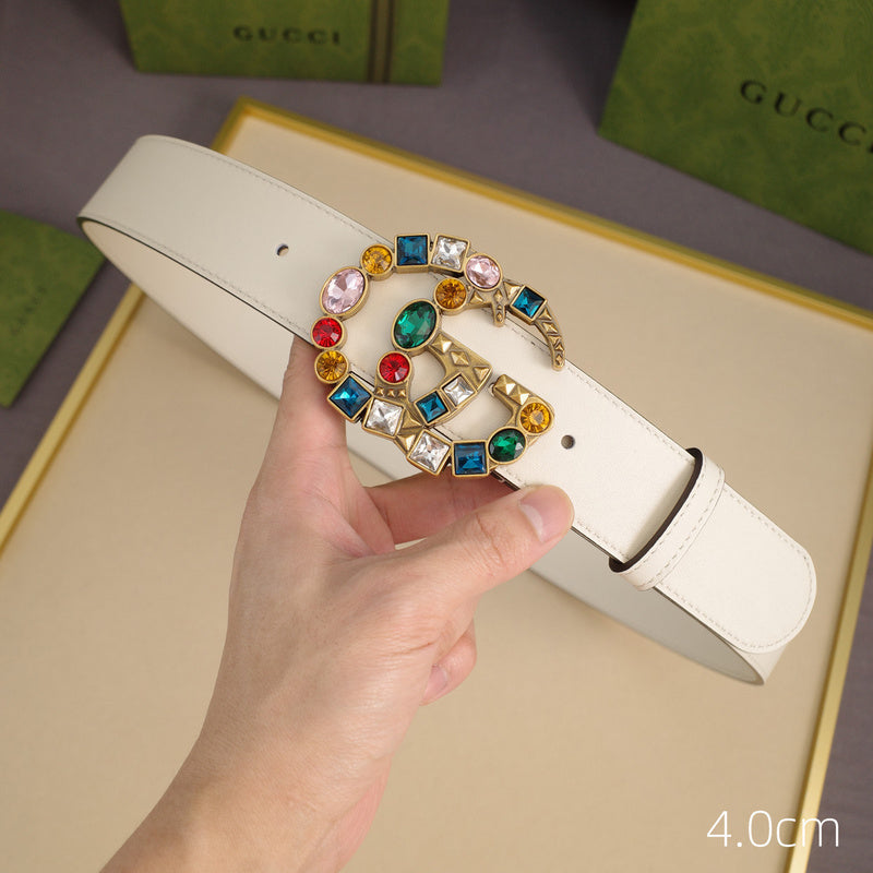 Gucci - 4.0cm G - Colored gemstone plane double-sided ZSB4007g