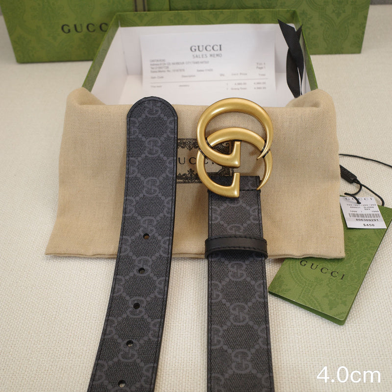 Gucci - 4.0cm G Classic - Supreme Canvas Gold Buckle ZSB4018g