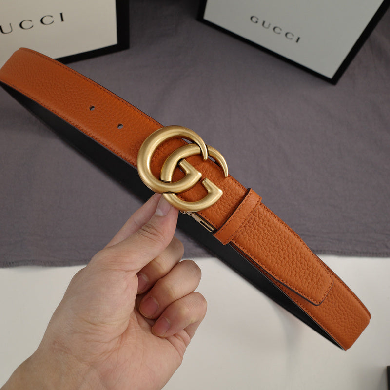 Gucci - Double G turn lock,top layer pebble grain,orange ZSB3803g