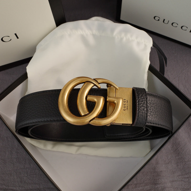 Gucci - Double G turn lock,top layer pebble grain,Black