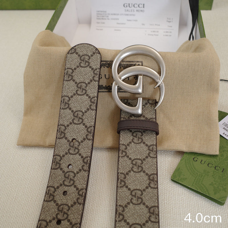 Gucci - 4.0cm G Classic - Supreme Canvas Silver Buckle ZSB4018g