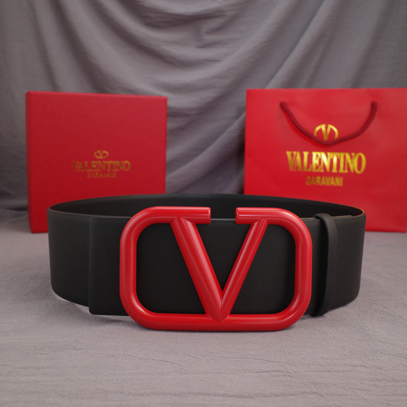 Valentino - Big V button - 7.0cm red belt buckle