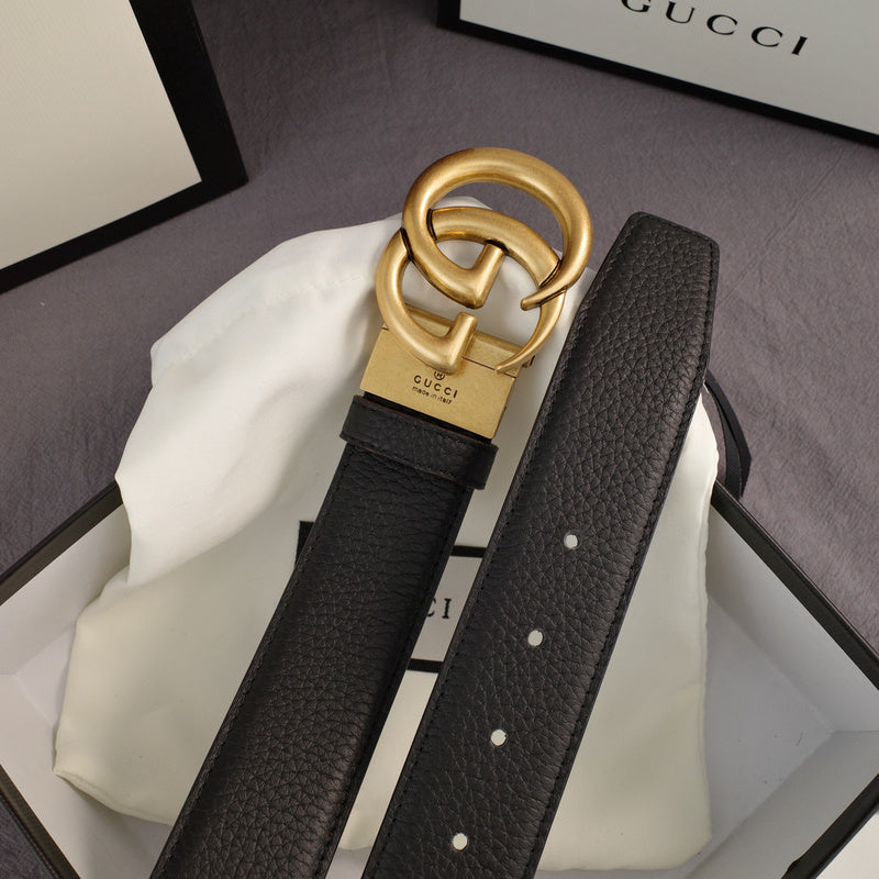 Gucci - Double G turn lock,top layer pebble grain,Black