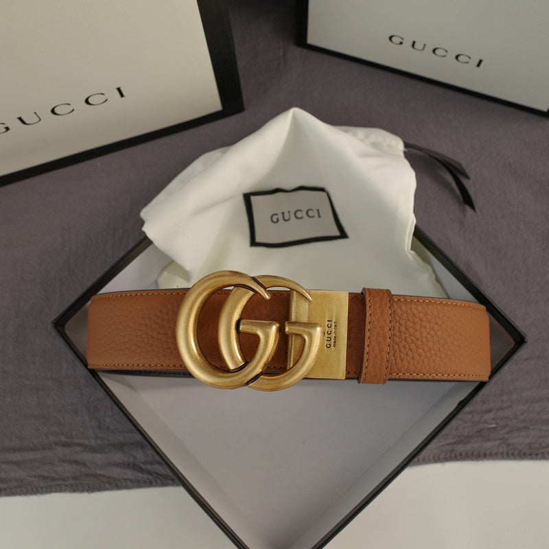 Gucci - Double G turn lock,top layer pebble grain,Brown