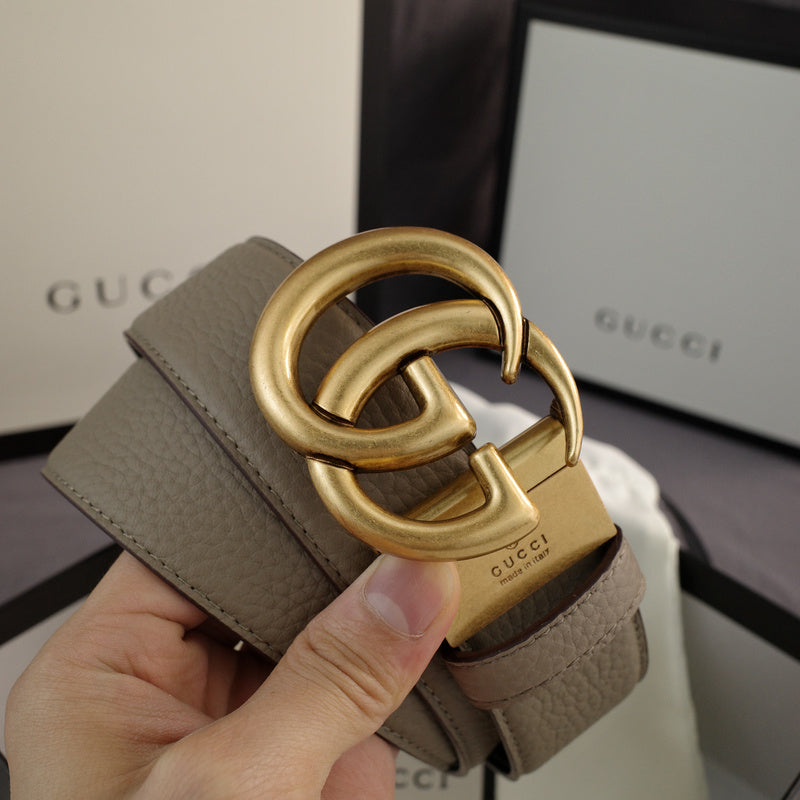 Gucci - Double G turn lock,top layer pebble grain,gray