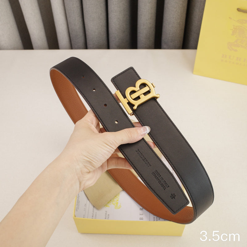 Burberry - 3.4cm - TB Brown lychee grain